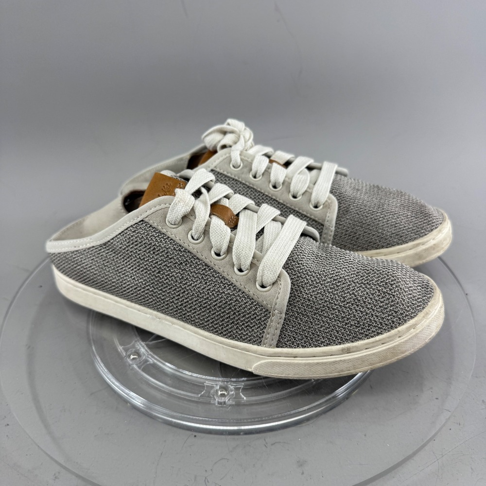 OluKai Womens Pehuea Li Mesh Slip On Lace Up Sneakers Gray Size 7 20379-2020